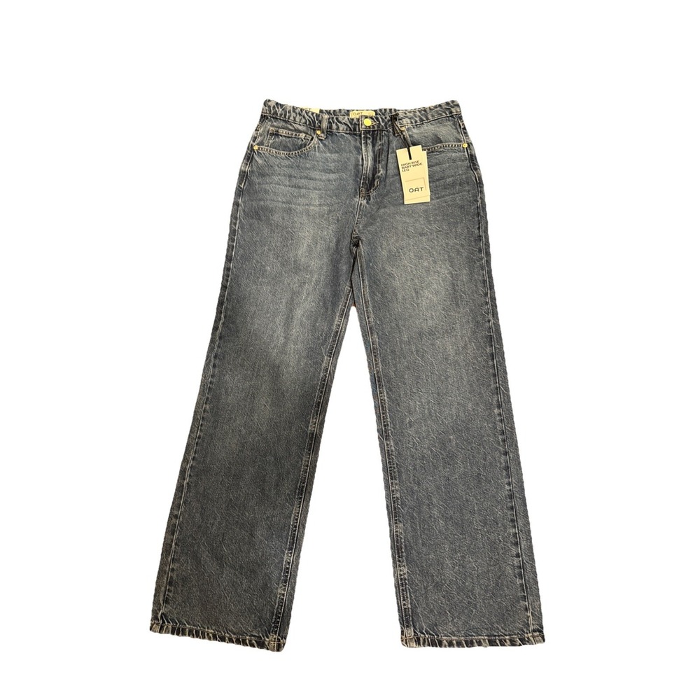 Oat New York Women's High Rise Baby Wide Leg Jeans Size Dream Weave‎ 10/30 NWT